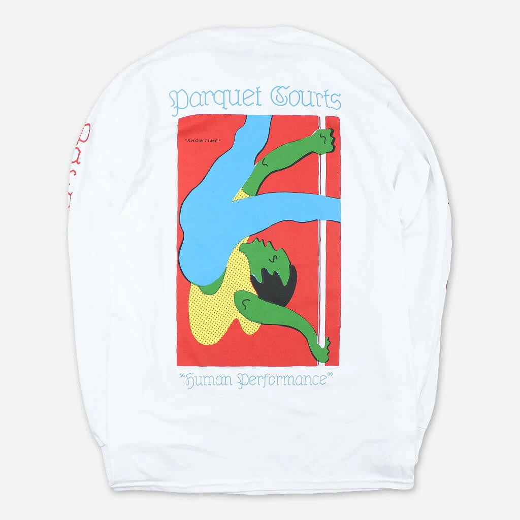 Parquet Courts New Merch Showtime White Long Sleeve T-Shirt 3 Parquet Courts New Merch Showtime White Long Sleeve T-Shirt