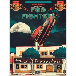 NIVA Foo Fighters Live At Troubadour - Hand Screen-Printed Poster New Merch