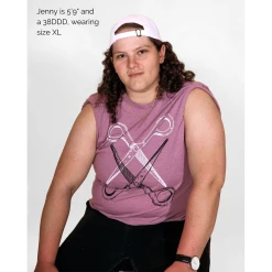 Autostraddle New Merch Basic Scissoring Pink Tee