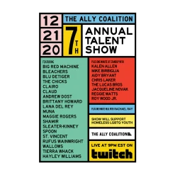 The Ally Coalition New Merch 7th Annual Talent Show Limited Edition Poster Signed By Jack Antonoff