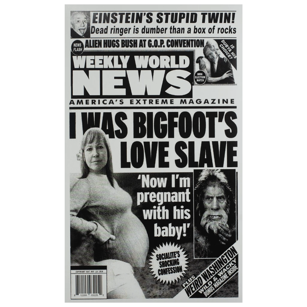 Weekly World News Bigfoot's Love Slave Showprint Poster 2 Weekly World News Bigfoot's Love Slave Showprint Poster