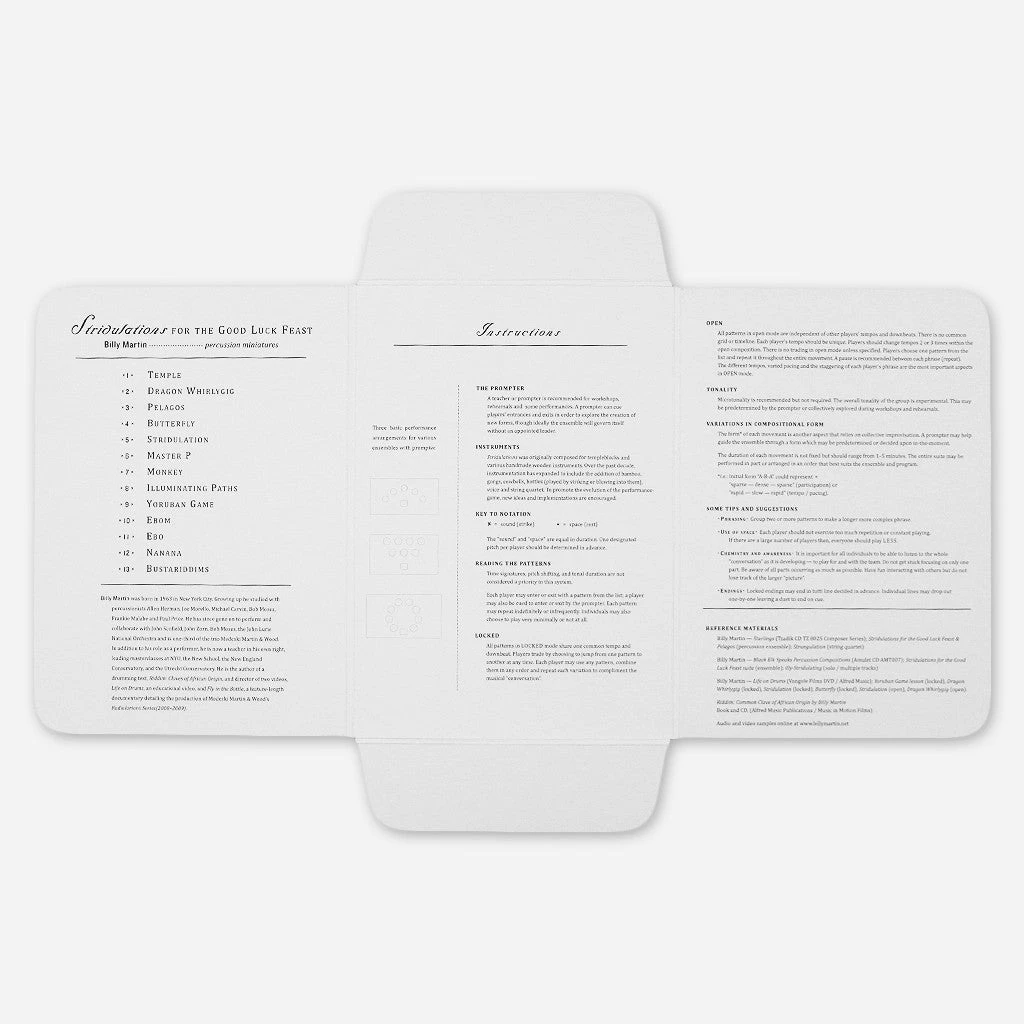 Billy Martin New Merch Stridulations For The Good Luck Feast Book 4 Billy Martin New Merch Stridulations For The Good Luck Feast Book