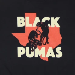 Black Pumas New Merch Double Puma Texas Black Sweatshirt