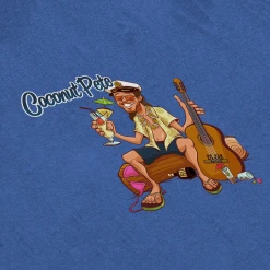 Broken Lizard Coconut Pete Heather Royal T-Shirt