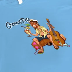 Broken Lizard New Merch Coconut Pete Women's Light Blue T-Shirt