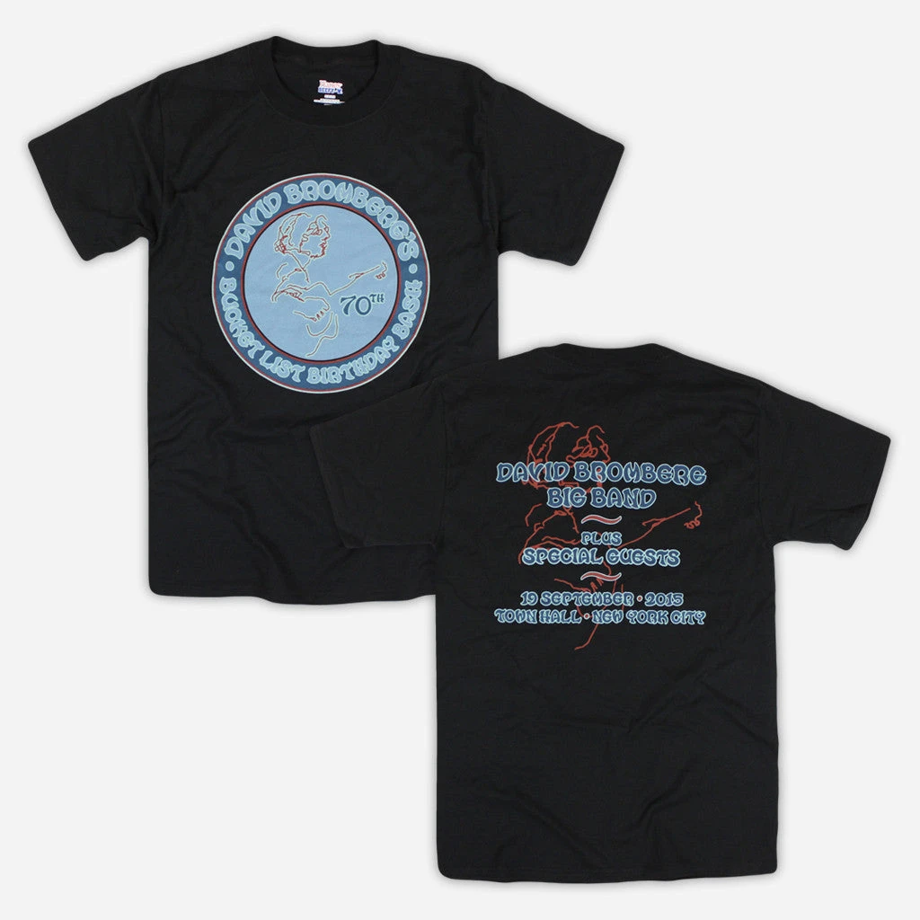 David Bromberg 70th Bucket List Birthday Bash Black T-Shirt New Merch 1 David Bromberg 70th Bucket List Birthday Bash Black T-Shirt New Merch