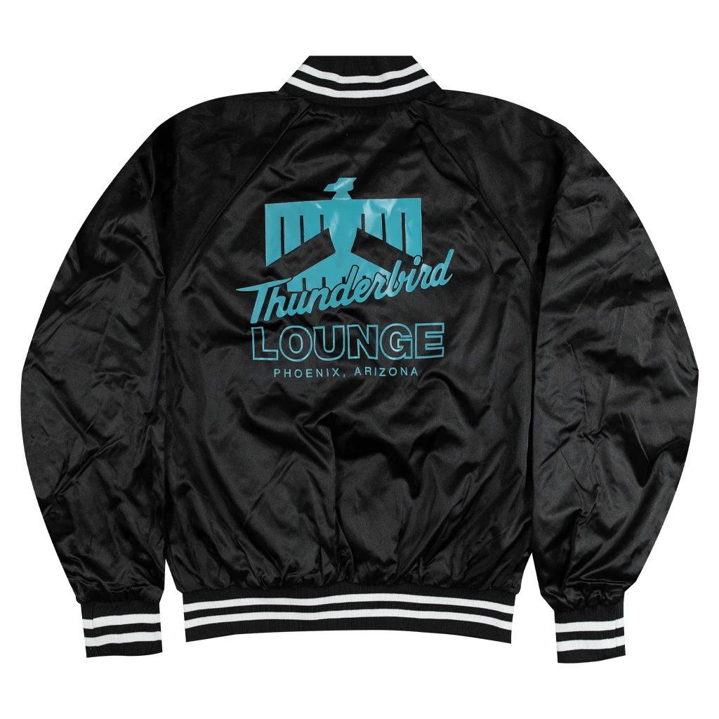 Thunderbird Lounge TL Logo Black Satin Jacket 4 Thunderbird Lounge TL Logo Black Satin Jacket