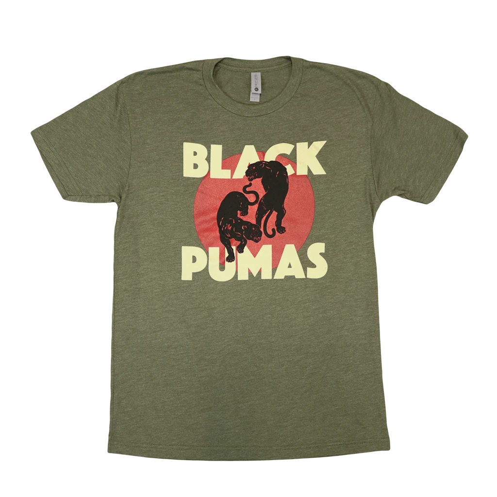 Black Pumas New Merch Double Puma Military Green Triblend T-Shirt 1 Black Pumas New Merch Double Puma Military Green Triblend T-Shirt