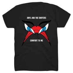 Amyl And The Sniffers Grumpy Face Black T-Shirt