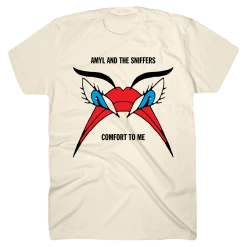 Amyl And The Sniffers Grumpy Face Cream T-Shirt New Merch