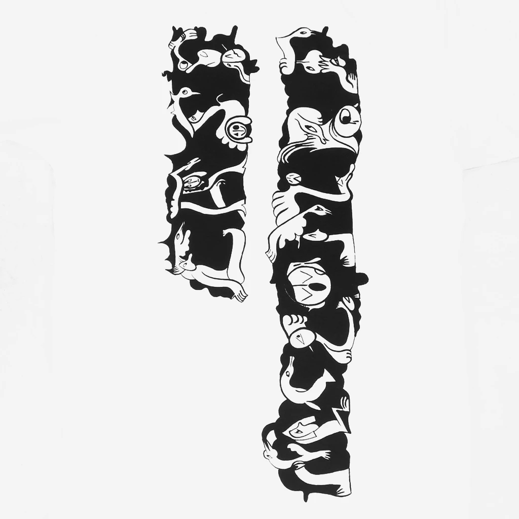 Cass McCombs New Merch Chris Lux Animal Lettering White T-Shirt (Black Print) 2 Cass McCombs New Merch Chris Lux Animal Lettering White T-Shirt (Black Print)