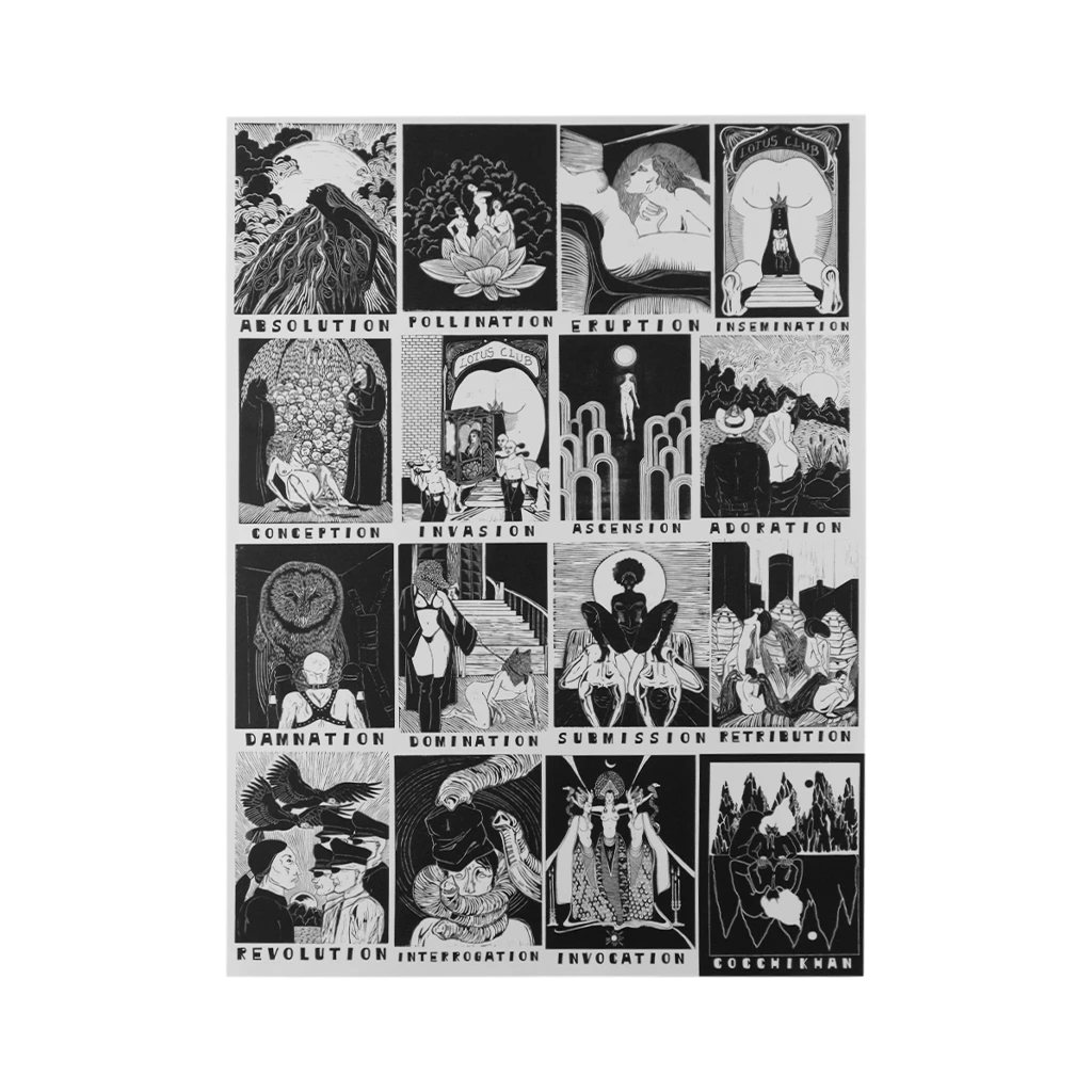 King Khan New Merch Cocchi Khan Black & White Tarot Poster 1 King Khan New Merch Cocchi Khan Black & White Tarot Poster