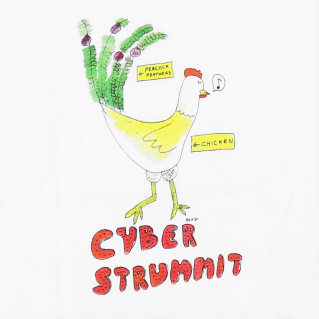 Northwest String Summit Cyber Strummit Pretty Chicken Women's White V-Neck New Merch 2 Northwest String Summit Cyber Strummit Pretty Chicken Women's White V-Neck New Merch
