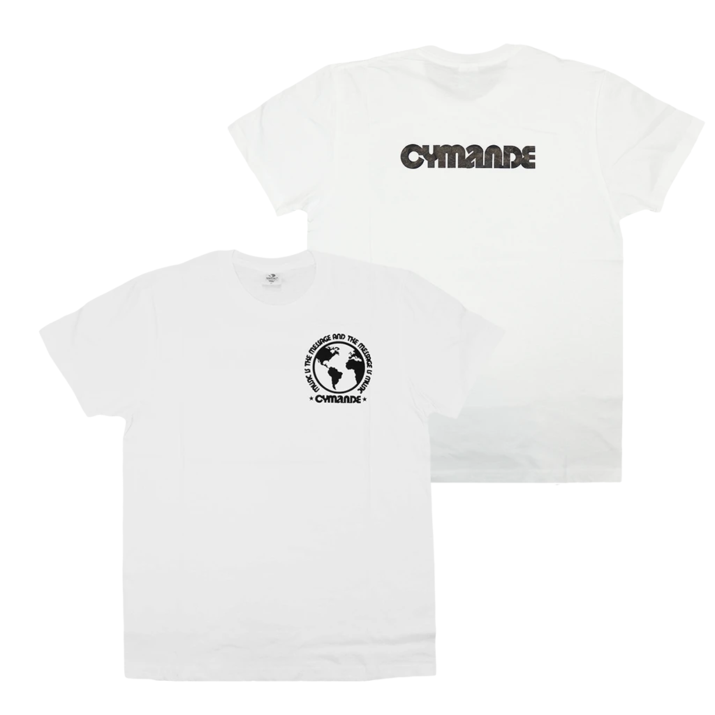 Cymande The Message - Globe White T-Shirt New Merch 1 Cymande The Message - Globe White T-Shirt New Merch