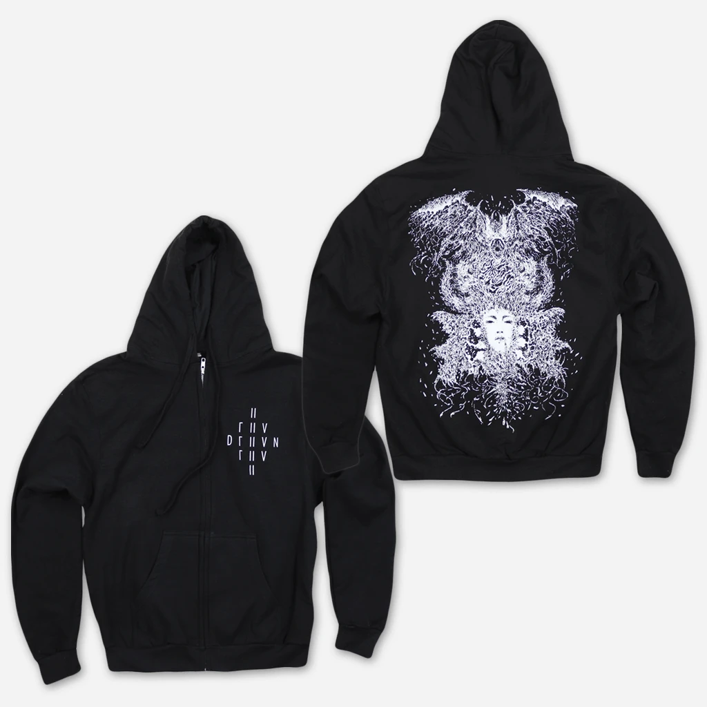 Deafheaven 2018 Black Hooded Zip Sweatshirt 1 Deafheaven 2018 Black Hooded Zip Sweatshirt