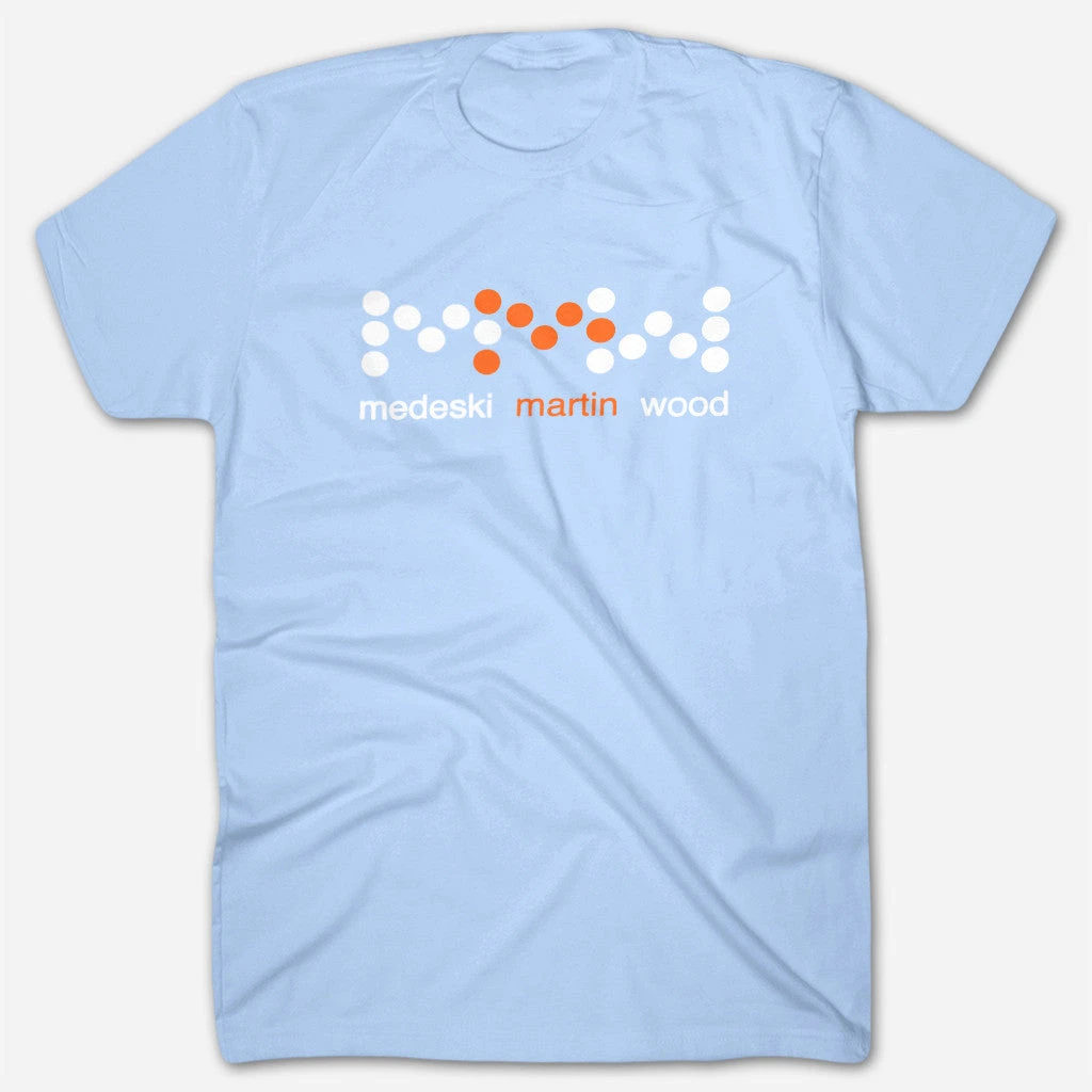 Medeski Martin & Wood Dots Light Blue T-Shirt 1 Medeski Martin & Wood Dots Light Blue T-Shirt