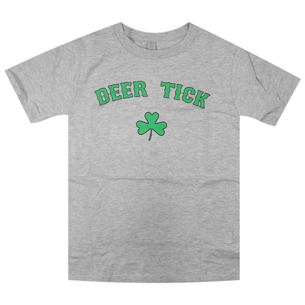 Deer Tick New Merch Shamrock Youth Heather Grey T-Shirt 1 Deer Tick New Merch Shamrock Youth Heather Grey T-Shirt