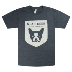 NEAR BEER New Merch Dog Face Tri-Blend Dark Grey T-Shirt