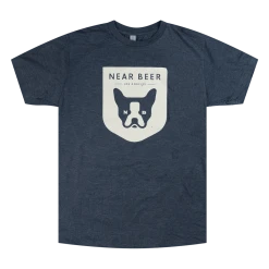 NEAR BEER Dog Face Tri-Blend Navy T-Shirt