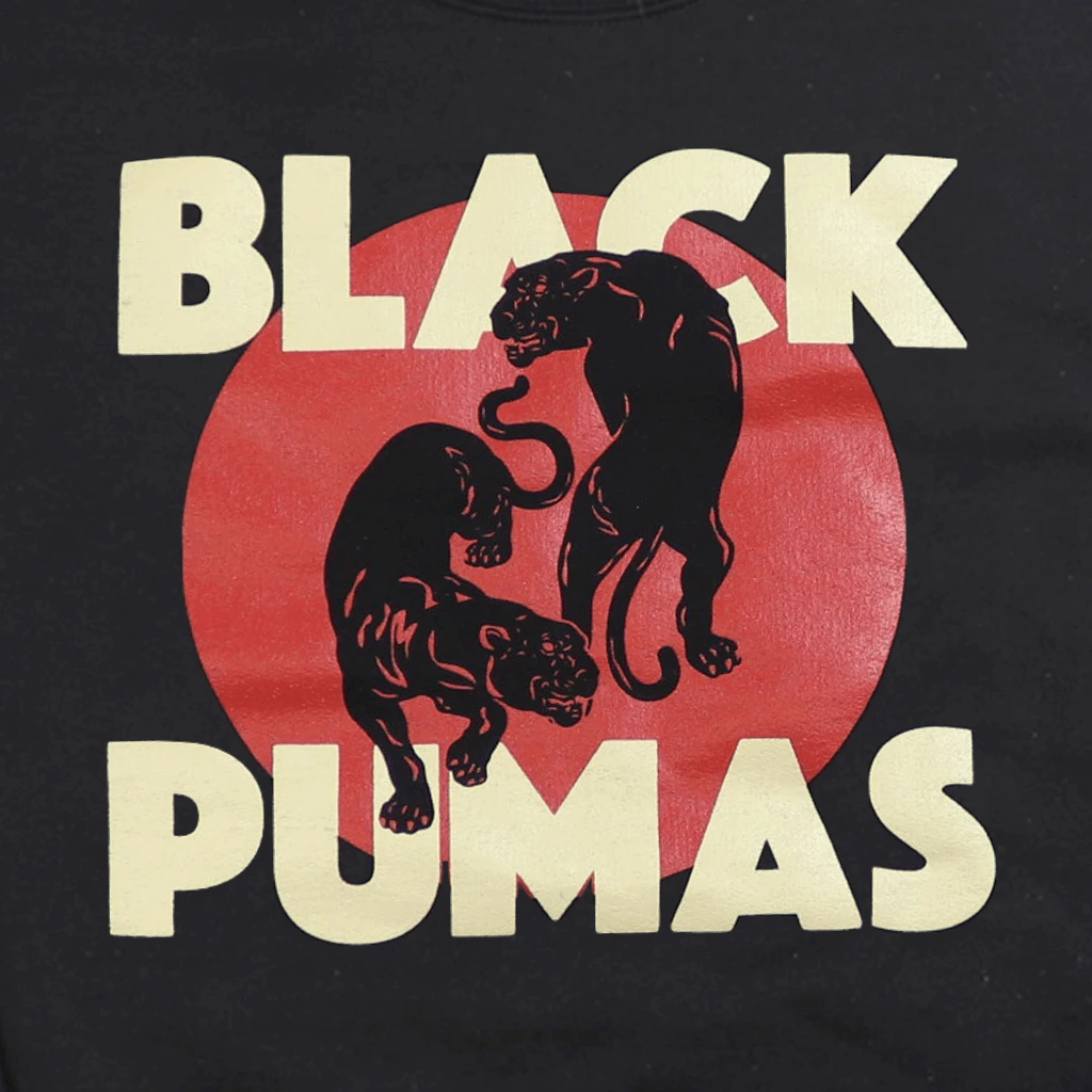 Black Pumas Double Puma Black Sweatshirt New Merch 2 Black Pumas Double Puma Black Sweatshirt New Merch