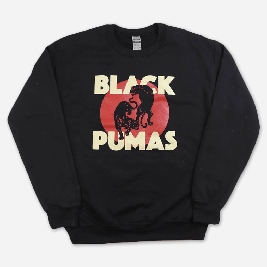 Black Pumas Double Puma Black Sweatshirt New Merch 1 Black Pumas Double Puma Black Sweatshirt New Merch