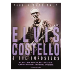 Elvis Costello New Merch Four Nights Only Poster