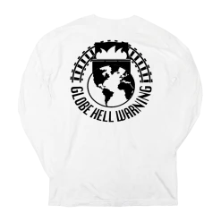 Globe Hell Warning World Wide Nate White Long Sleeve T-Shirt New Merch