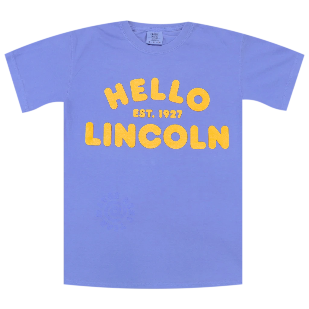 Hello Merch Hello Lincoln Periwinkle T-Shirt 1 Hello Merch Hello Lincoln Periwinkle T-Shirt