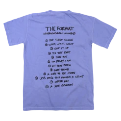 The Format New Merch Interventions & Lullabies Periwinkle T-Shirt 8 The Format New Merch Interventions & Lullabies Periwinkle T-Shirt