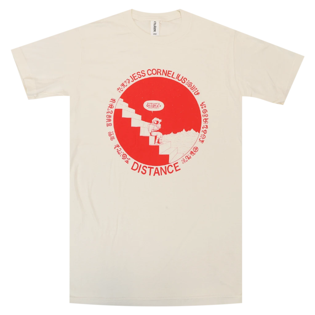 Jess Cornelius Distance Red Logo Cream T-Shirt New Merch 1 Jess Cornelius Distance Red Logo Cream T-Shirt New Merch