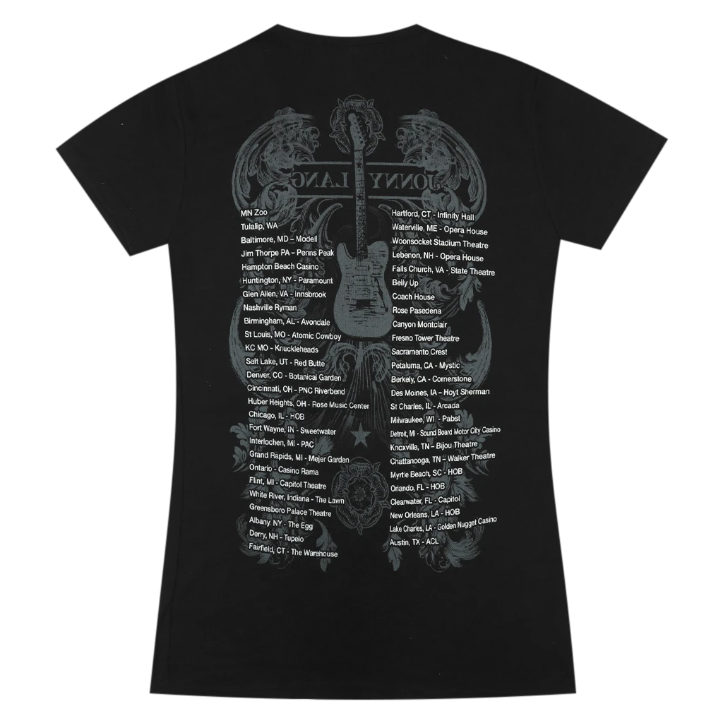 Jonny Lang New Merch Guitar Tour Women's Black T-Shirt 5 Jonny Lang New Merch Guitar Tour Women's Black T-Shirt
