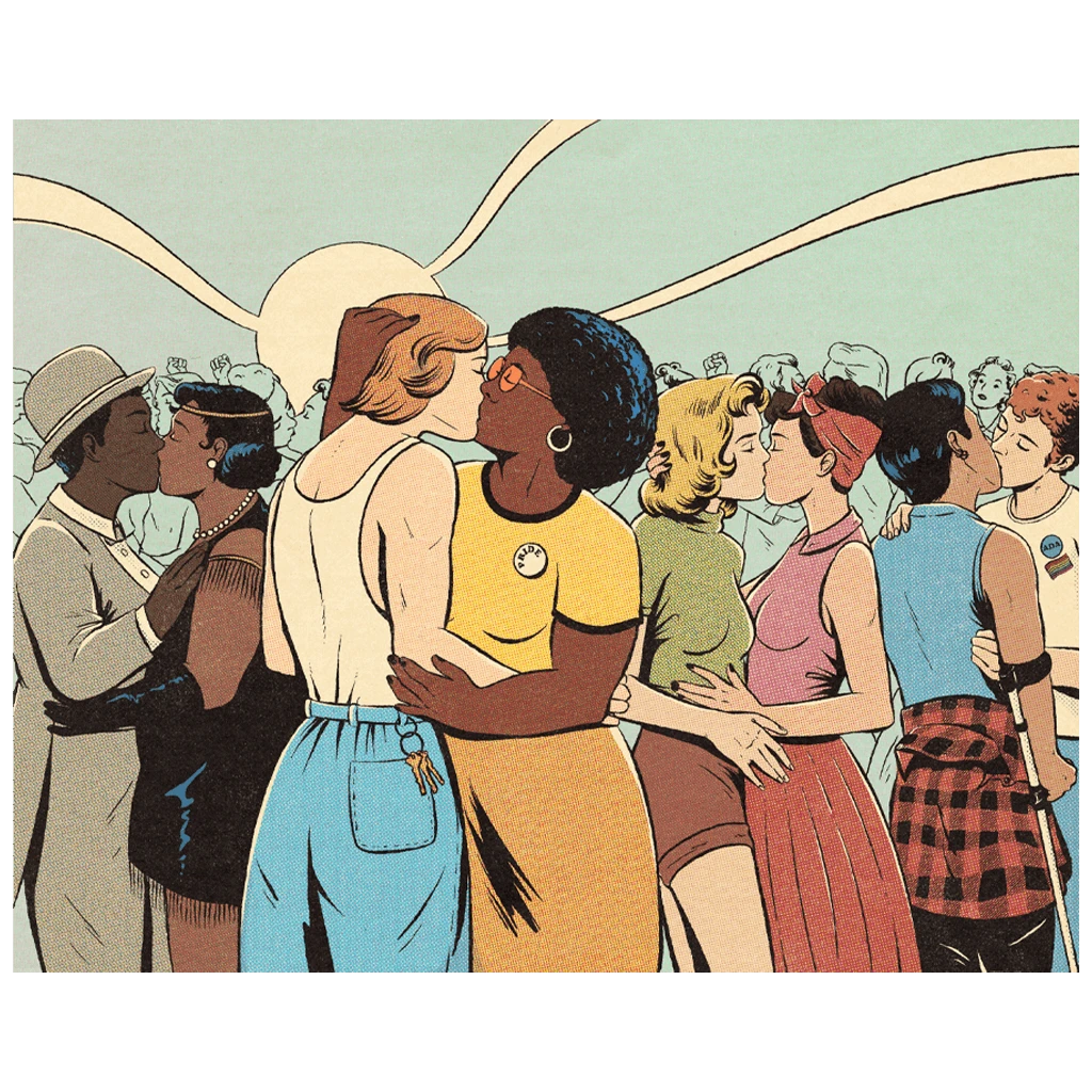 Autostraddle "Kiss-In" By Jenifer Prince - Art Print 2 Autostraddle "Kiss-In" By Jenifer Prince - Art Print