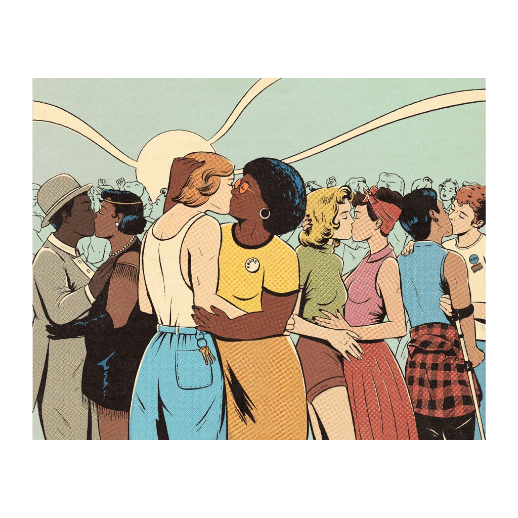 Autostraddle "Kiss-In" By Jenifer Prince - Art Print 1 Autostraddle "Kiss-In" By Jenifer Prince - Art Print