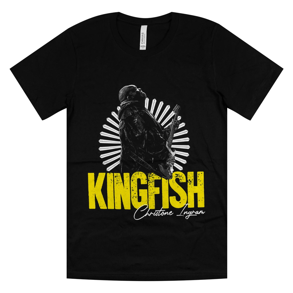 Christone "Kingfish" Ingram Guitar Shred Black T-Shirt New Merch 1 Christone "Kingfish" Ingram Guitar Shred Black T-Shirt New Merch