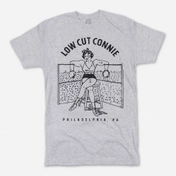 Low Cut Connie Boxing Girl Heather Grey T-Shirt New Merch