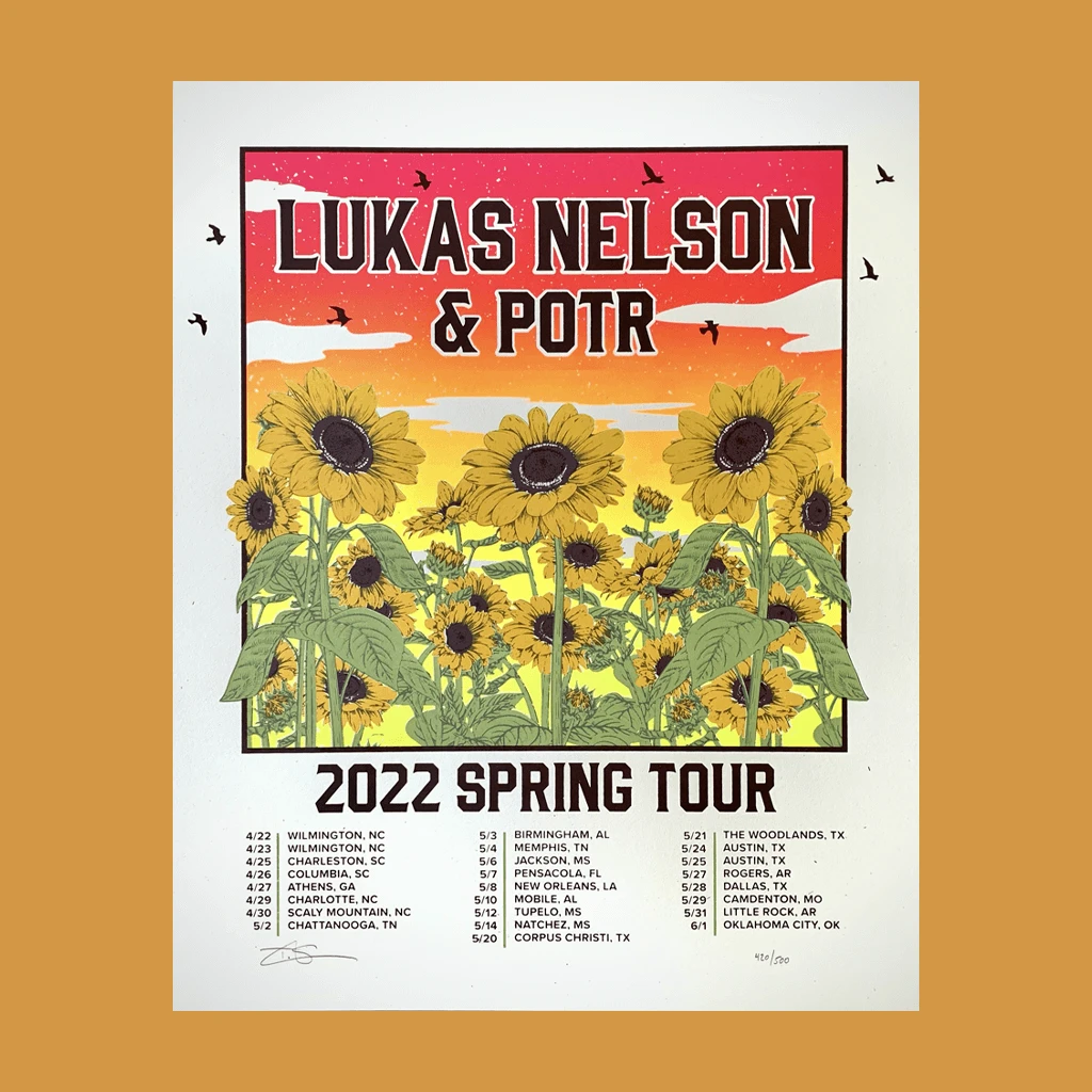 Lukas Nelson & Promise Of The Real 2022 Spring Tour Poster New Merch 1 Lukas Nelson & Promise Of The Real 2022 Spring Tour Poster New Merch