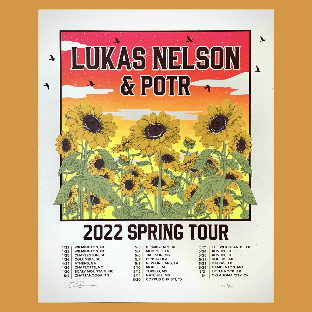 Lukas Nelson & Promise Of The Real 2022 Spring Tour Poster New Merch 2 Lukas Nelson & Promise Of The Real 2022 Spring Tour Poster New Merch
