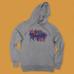 Lukas Nelson & Promise Of The Real New Merch Bison Charcoal Grey Tri-Blend Pullover Hooded Sweatshirt