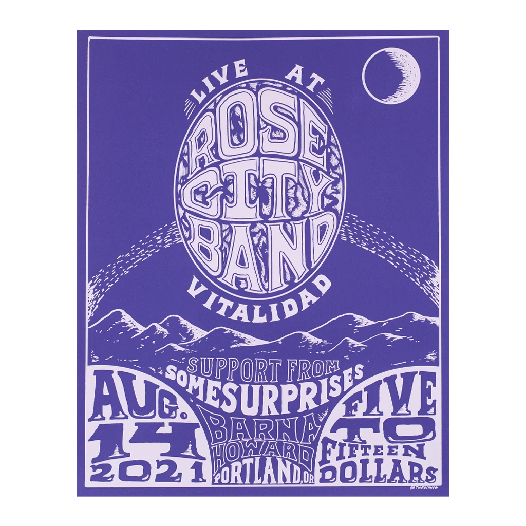Rose City Band Vitalidad - Limited Edition Screen Printed Poster New Merch 1 Rose City Band Vitalidad - Limited Edition Screen Printed Poster New Merch