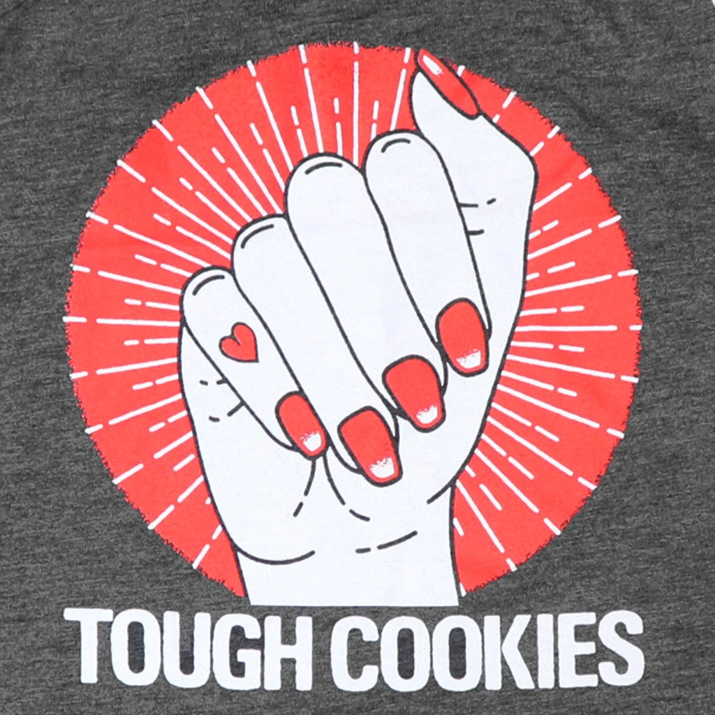 Low Cut Connie New Merch Tough Cookies Dark Grey Racerback Tank 2 Low Cut Connie New Merch Tough Cookies Dark Grey Racerback Tank