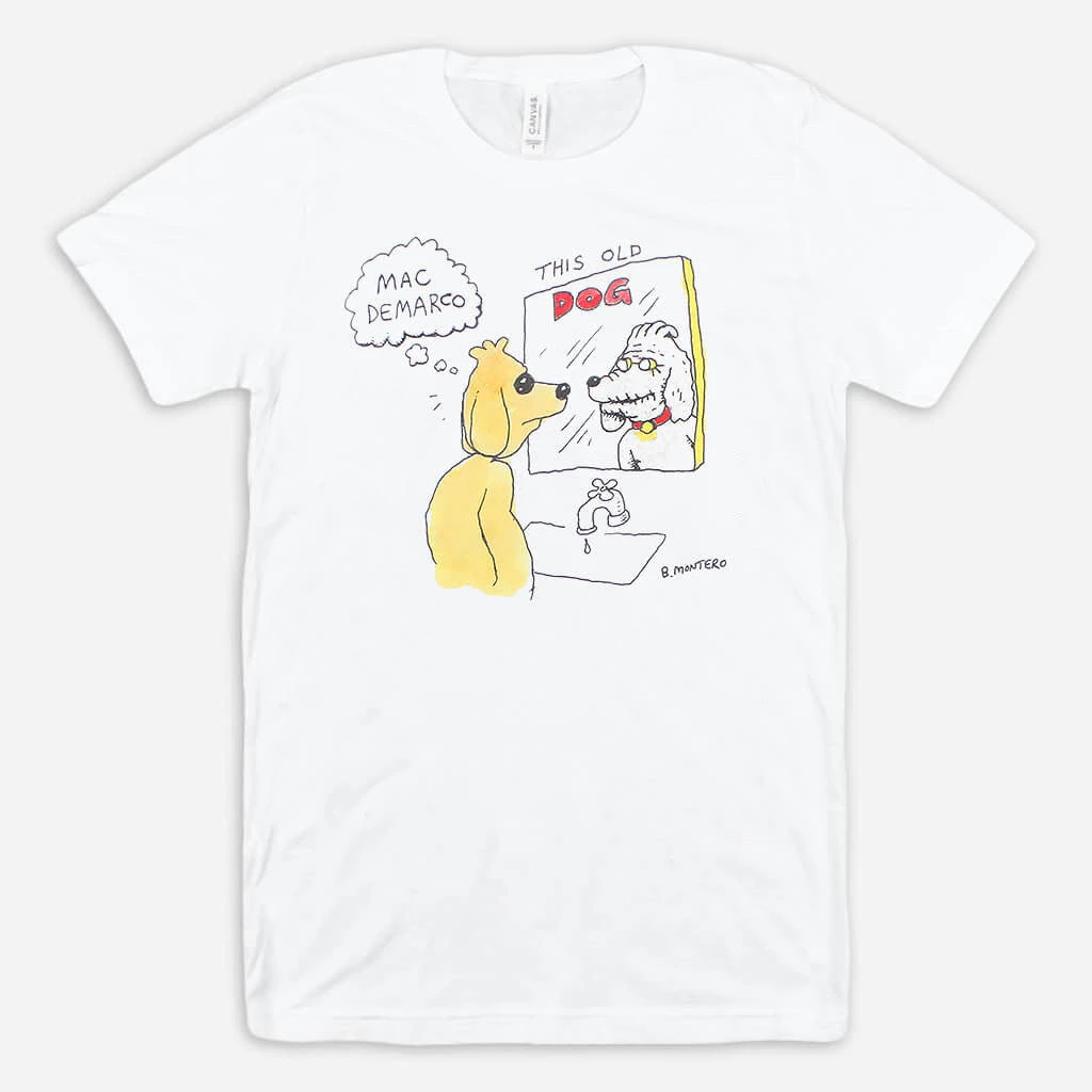 Mac DeMarco Dog Mirror White T-Shirt New Merch 1 Mac DeMarco Dog Mirror White T-Shirt New Merch