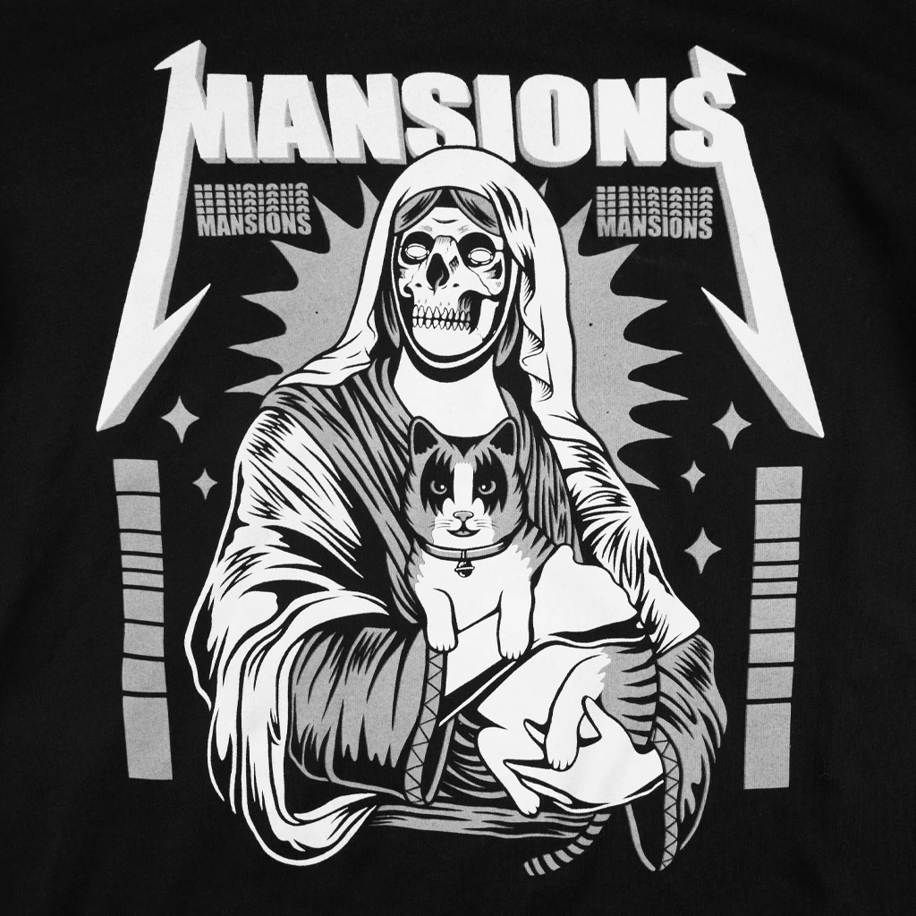 Mansions Meowtallica Black T-Shirt 2 Mansions Meowtallica Black T-Shirt