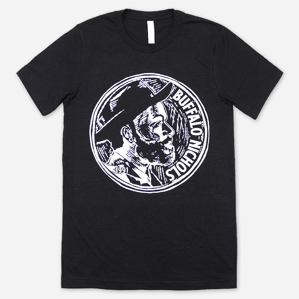 Buffalo Nichols New Merch Nickel Head Heather Black T-Shirt 1 Buffalo Nichols New Merch Nickel Head Heather Black T-Shirt