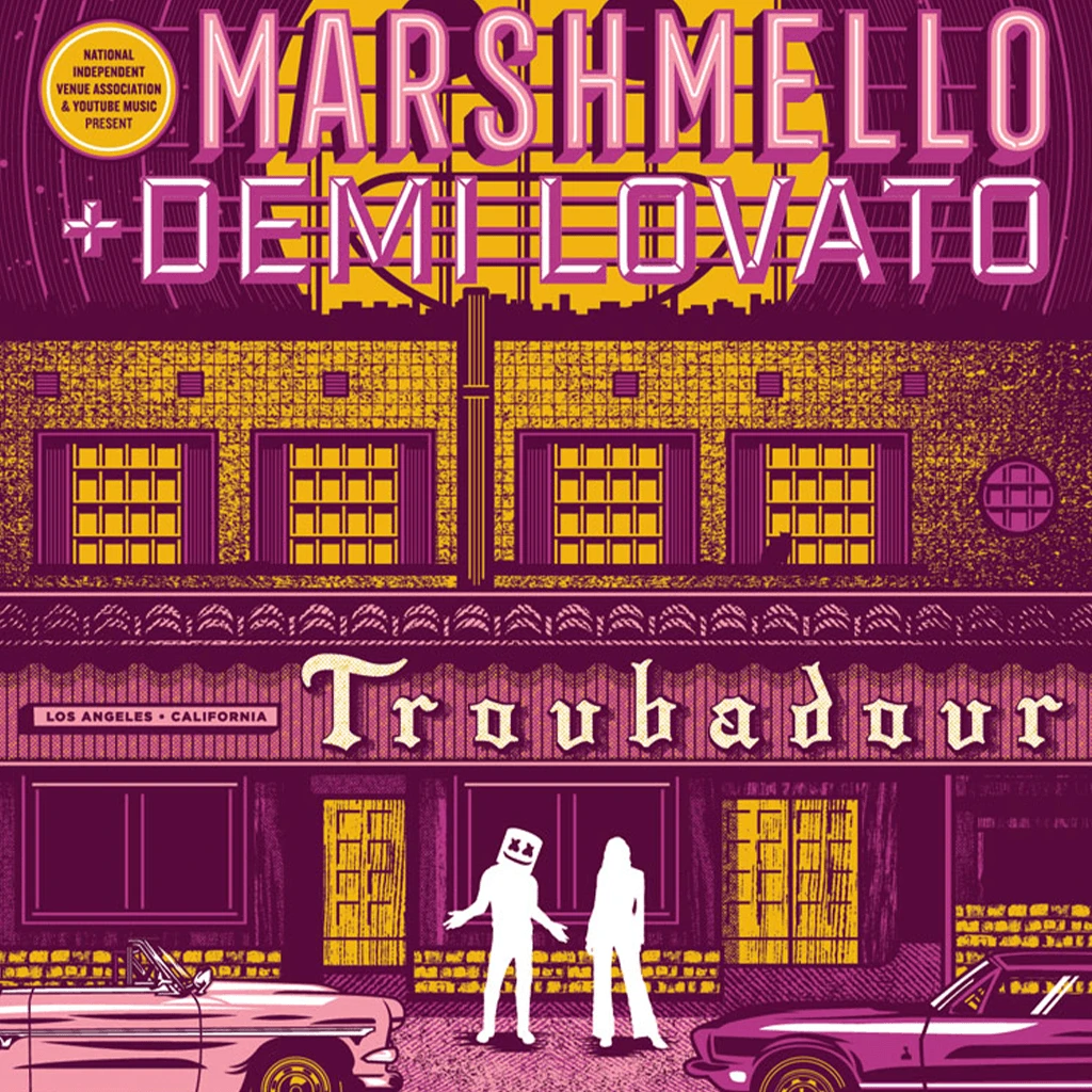 NIVA Marshmello + Demi Levato Live At Troubadour - Hand Screen-Printed Poster New Merch 2 NIVA Marshmello + Demi Levato Live At Troubadour - Hand Screen-Printed Poster New Merch