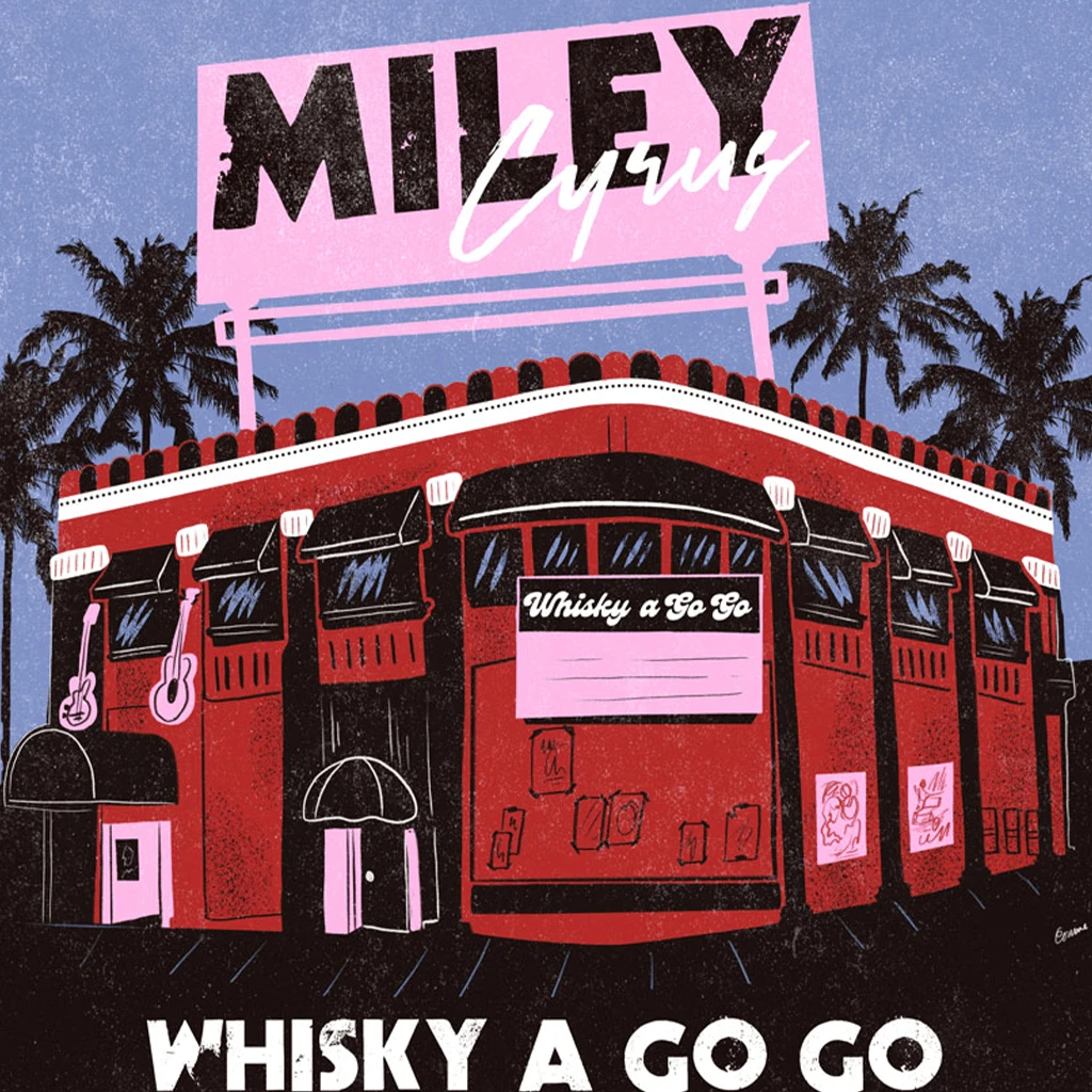 NIVA Miley Cyrus Live At Whisky A Go-Go - Hand Screen-Printed Poster New Merch 2 NIVA Miley Cyrus Live At Whisky A Go-Go - Hand Screen-Printed Poster New Merch