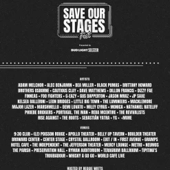 NIVA New Merch Save Our Stages Fest - Double Sided Hand Screen-Printed Poster