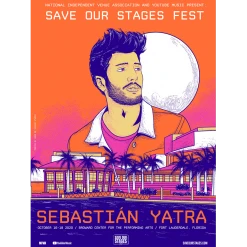 NIVA Sebastián Yatra Live At Broward Center - Hand Screen-Printed Poster