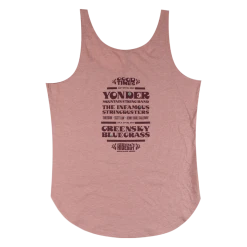 Northwest String Summit New Merch Peacock Pickin' Party Women's Pink Tank