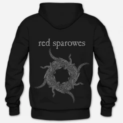 Red Sparowes Crocodiles Black Zip Up Hoodie New Merch