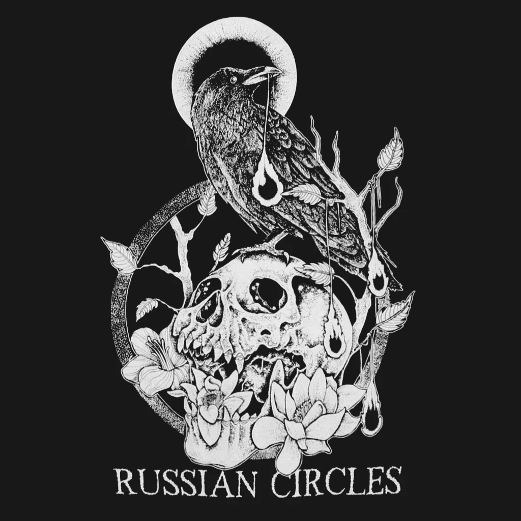 Russian Circles (Band) New Merch Raven Skull Black T-Shirt 2 Russian Circles (Band) New Merch Raven Skull Black T-Shirt